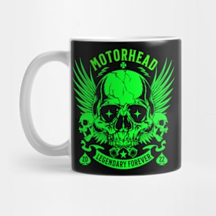 skull motorhead forever retro green Mug